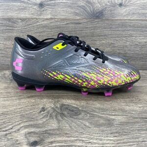 Charly Soccer Cleats Mens Size 9 Grey Pink Yellow 1086892 Metallic FG Cleats